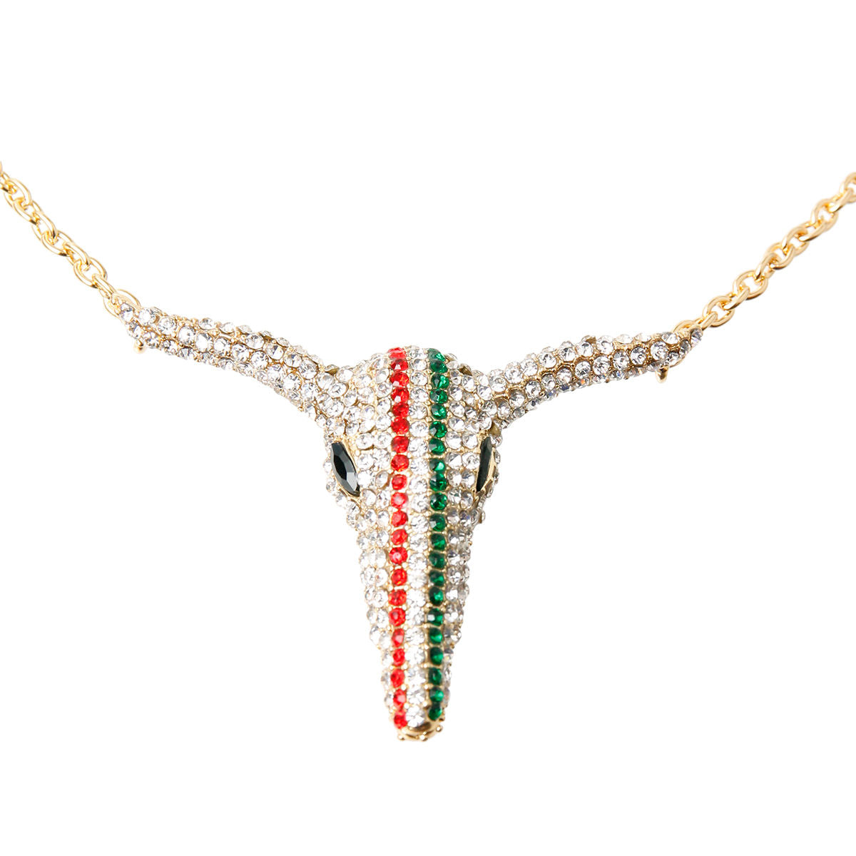 Rhinestone Steer Head Necklace|18 inches - Premium Wholesale Jewelry from Pinktown - Just $13! Shop now at chiquestyles