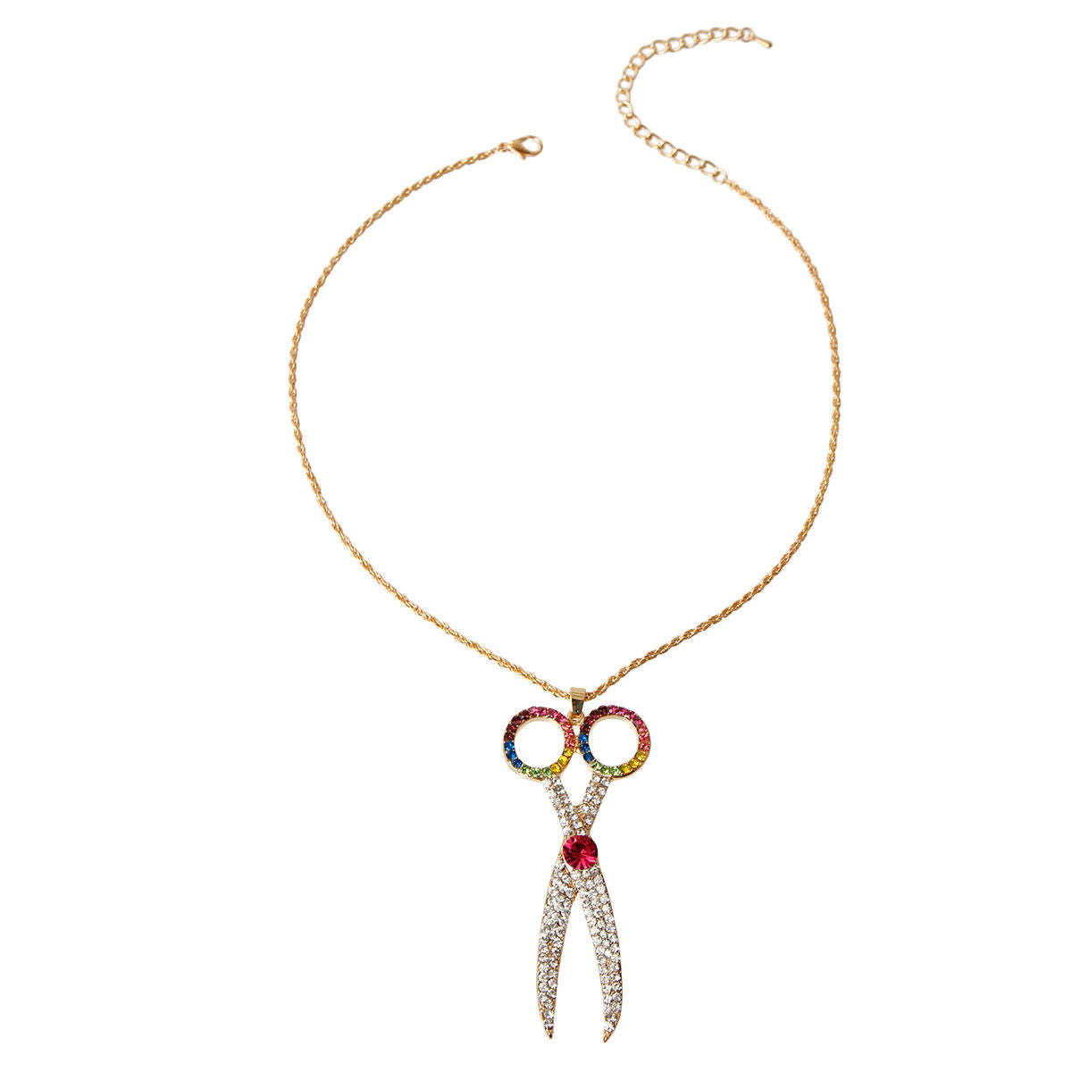 Rhinestone Scissors Pendant Necklace|18 inches - Premium Wholesale Jewelry from Pinktown - Just $11! Shop now at chiquestyles