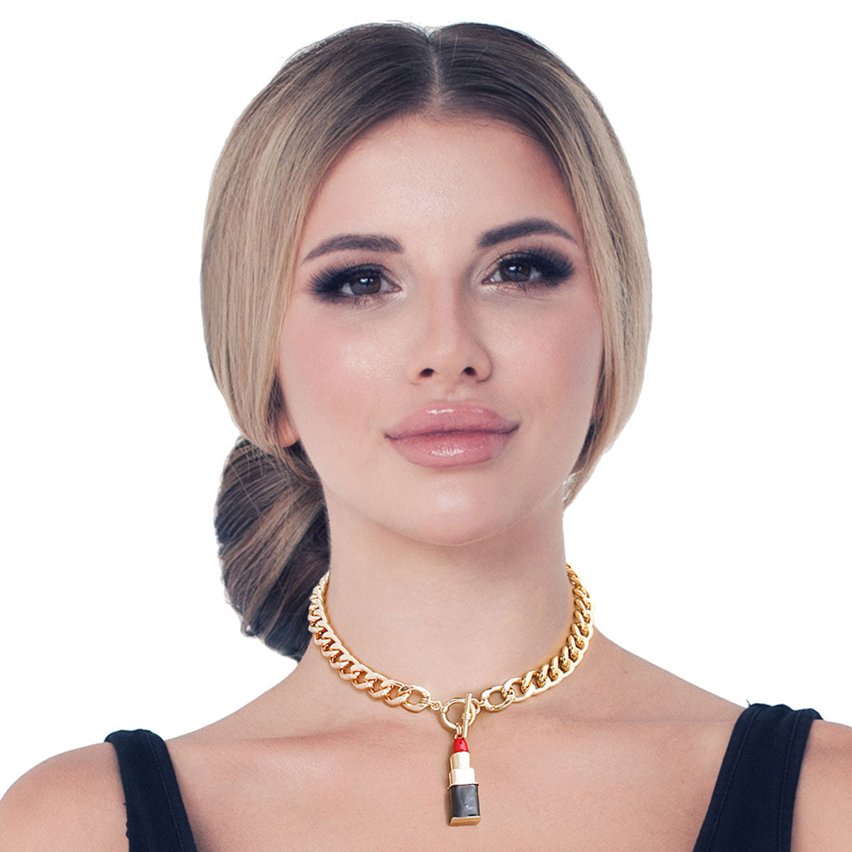Red Lipstick Charm Necklace|18 inches - Premium Wholesale Jewelry from Pinktown - Just $10! Shop now at chiquestyles