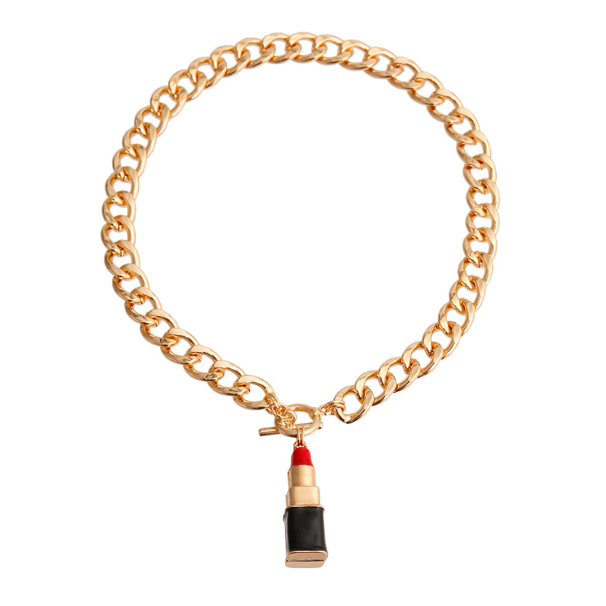 Red Lipstick Charm Necklace|18 inches - Premium Wholesale Jewelry from Pinktown - Just $10! Shop now at chiquestyles