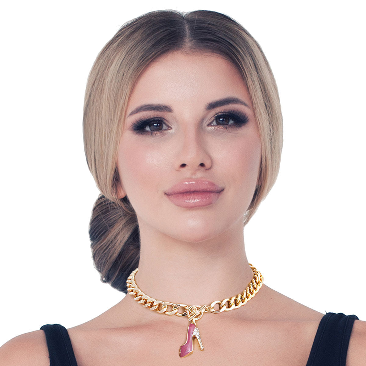 Pink Boutique High Heel Necklace|18 inches - Premium Wholesale Jewelry from Pinktown - Just $9! Shop now at chiquestyles