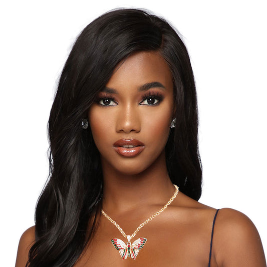 Red and Green Flutter Butterfly Necklace|18 inches - Premium Wholesale Jewelry from Pinktown - Just $11! Shop now at chiquestyles
