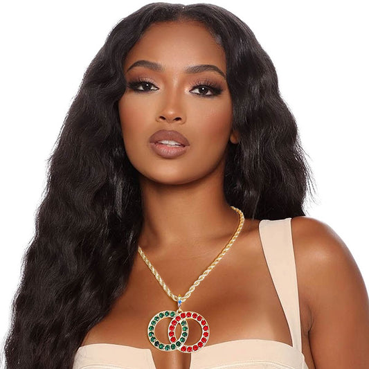 Rope Chain Red and Green Designer Necklace|18 inches - Premium Wholesale Jewelry from Pinktown - Just $14! Shop now at chiquestyles
