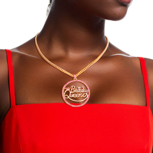 Pink Birthday Queen Necklace|20 inches - Premium Wholesale Jewelry from Pinktown - Just $12! Shop now at chiquestyles