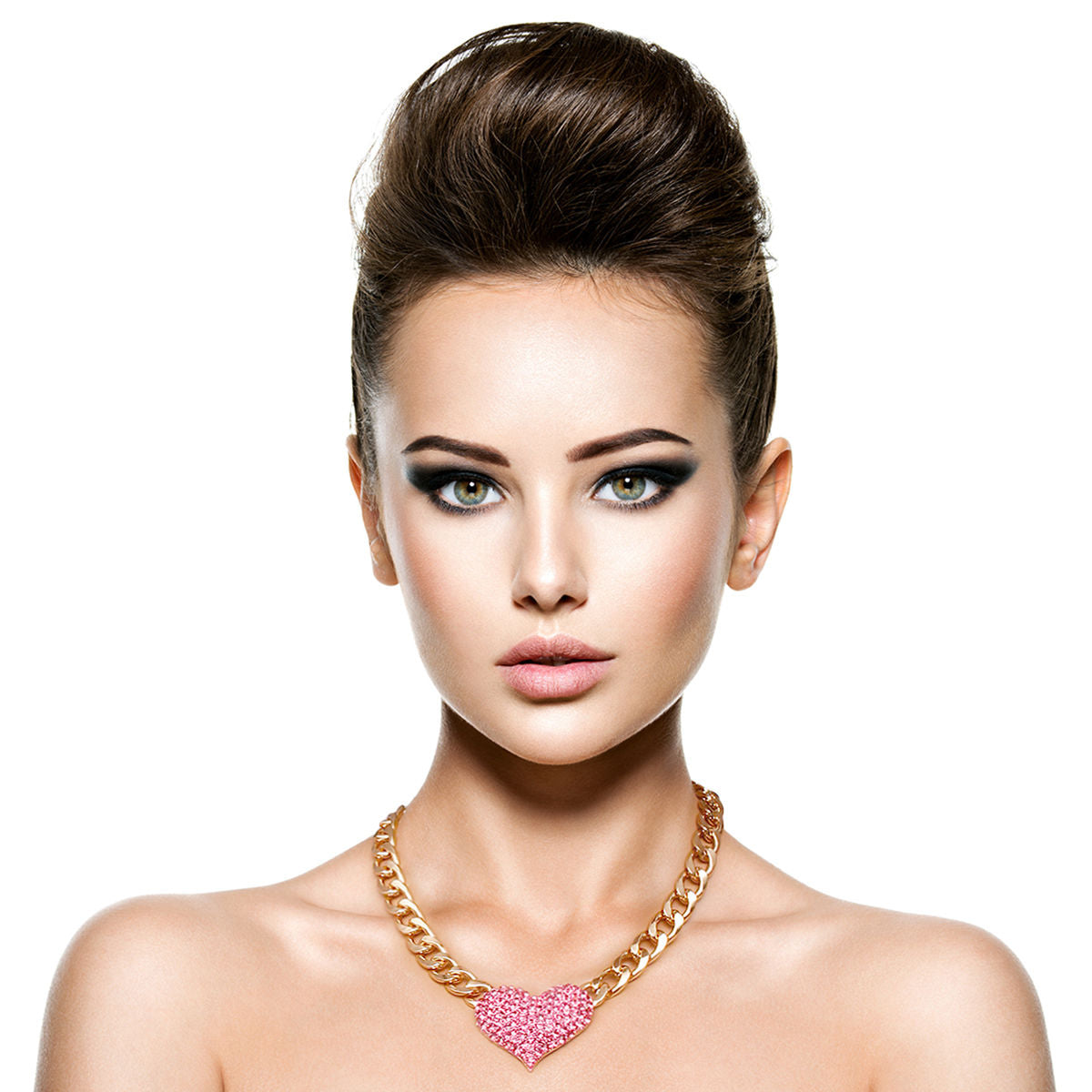Rhinestone Heart Necklace - Premium Wholesale Jewelry from Pinktown - Just $12! Shop now at chiquestyles