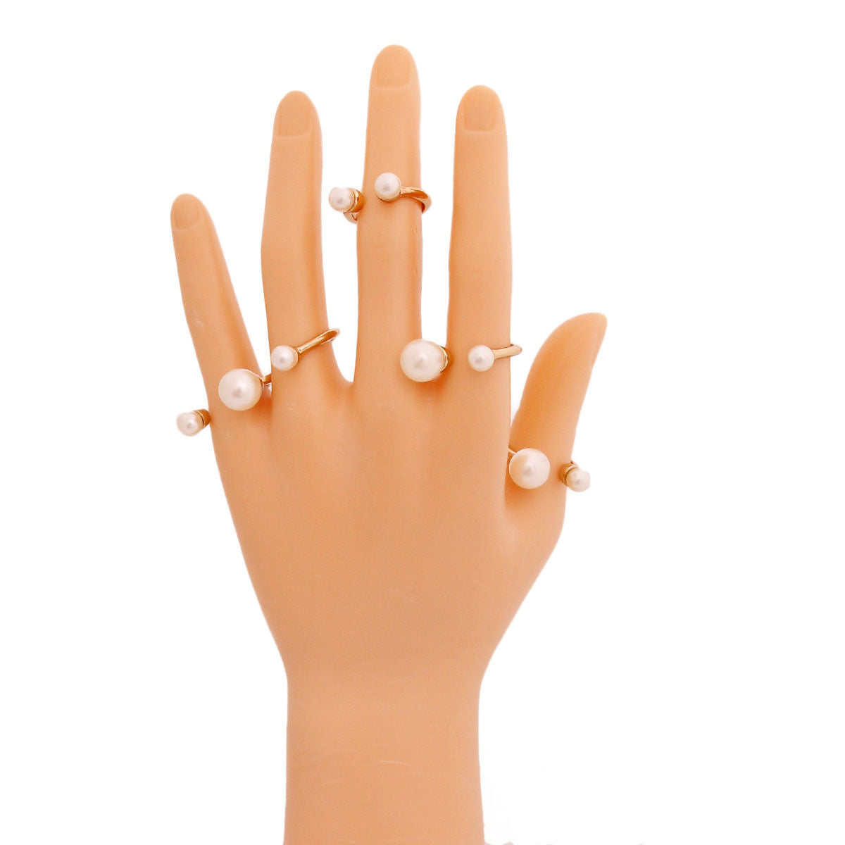 Cream Pearl Midi Ring Set|Adjustable - Premium Wholesale Jewelry from Pinktown - Just $11! Shop now at chiquestyles