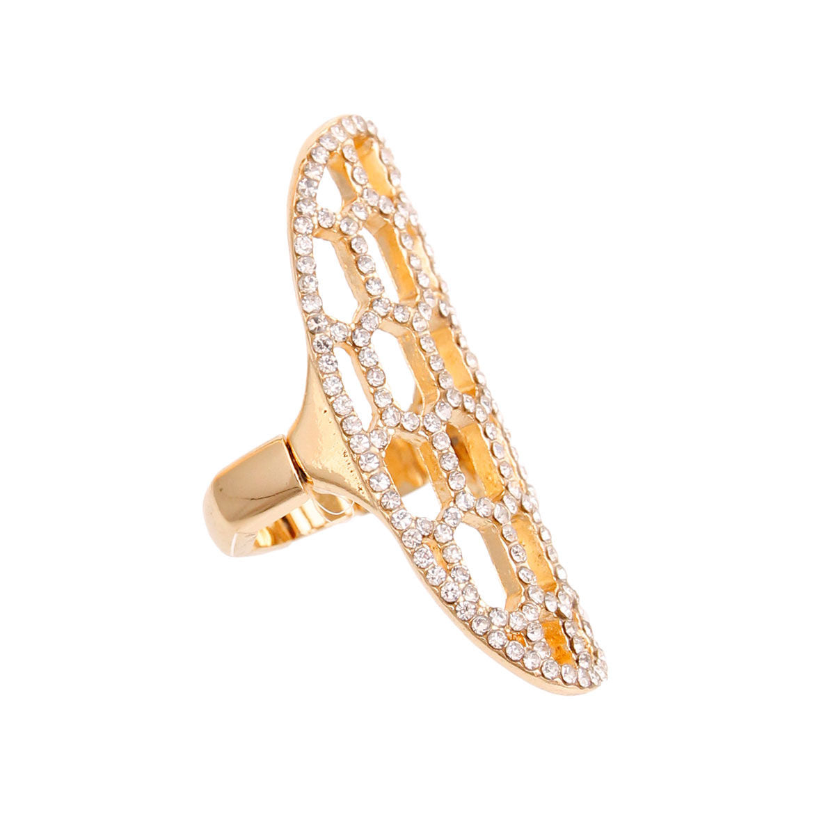 Gold Honeycomb Cocktail Ring|Stretch to Fit - Premium Wholesale Jewelry from Pinktown - Just $12! Shop now at chiquestyles