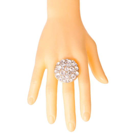 Gold Crystal Bauble Cocktail Ring|Stretch to Fit - Premium Wholesale Jewelry from Pinktown - Just $9! Shop now at chiquestyles