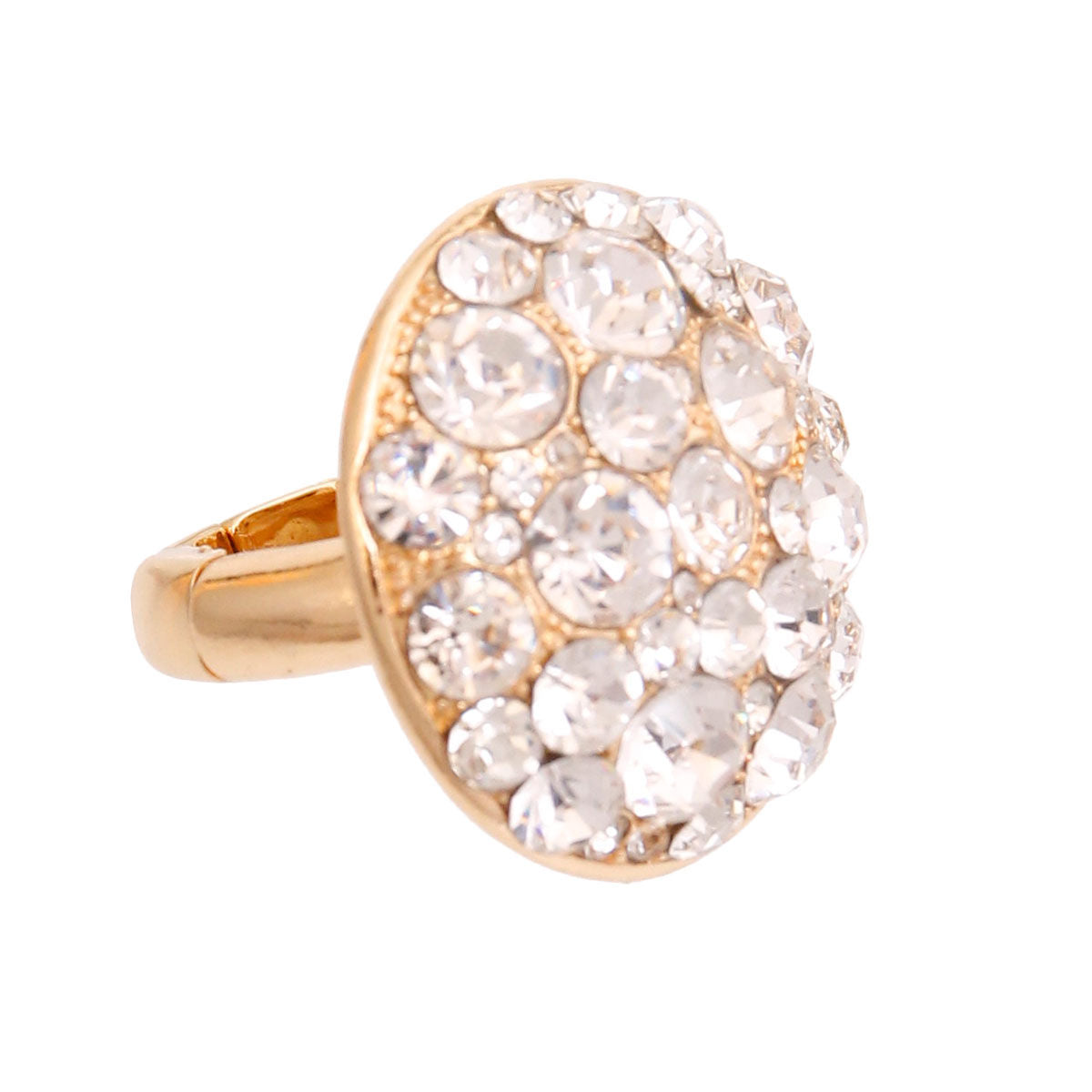 Gold Crystal Bauble Cocktail Ring|Stretch to Fit - Premium Wholesale Jewelry from Pinktown - Just $9! Shop now at chiquestyles