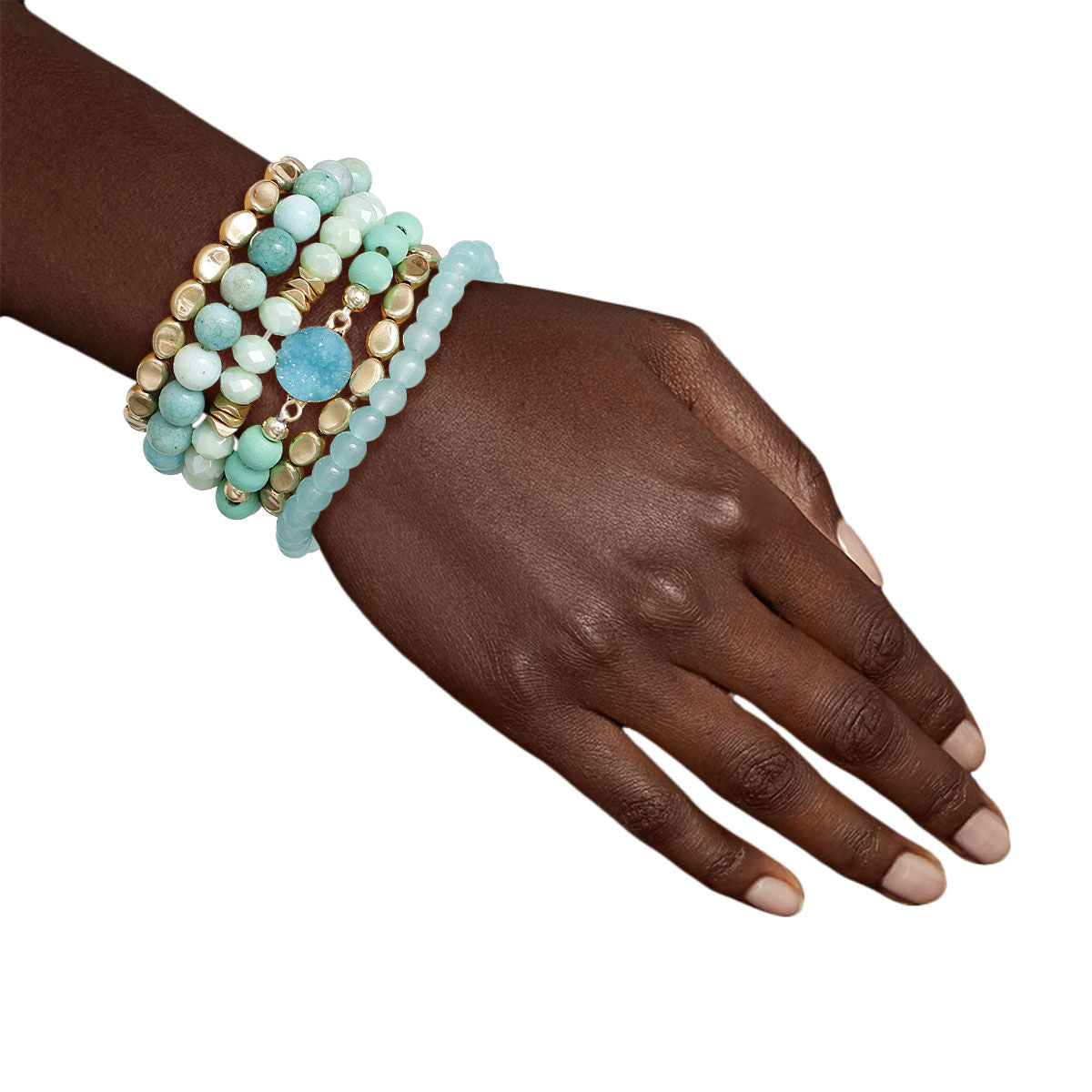 Mint Bead Druzy Charm Bracelets - Premium Wholesale Jewelry from Pinktown - Just $13! Shop now at chiquestyles
