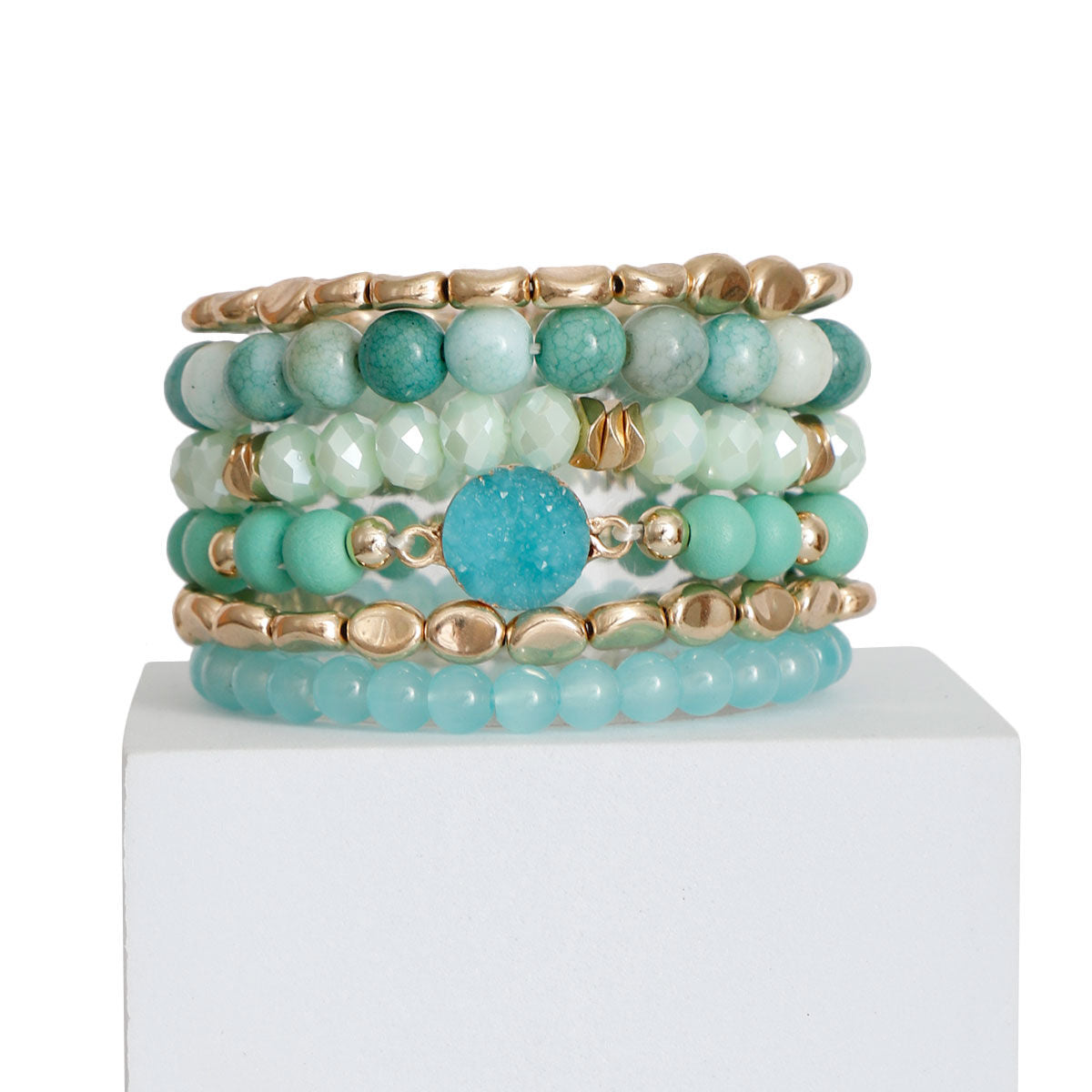 Mint Bead Druzy Charm Bracelets - Premium Wholesale Jewelry from Pinktown - Just $13! Shop now at chiquestyles