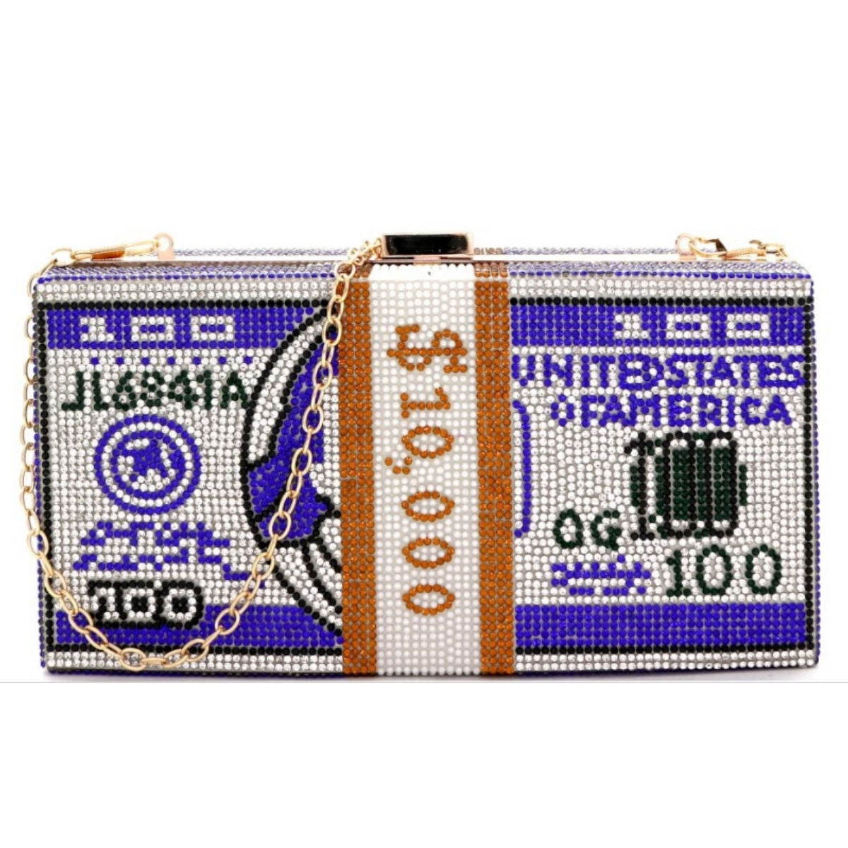 Blue Bling $10K Rectangle Clutch|8 x 4 x 2.25 inches - Premium Wholesale Fashion Accessories from Pinktown - Just $52! Shop now at chiquestyles