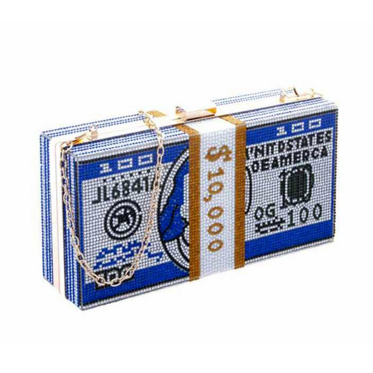 Blue Bling $10K Rectangle Clutch|8 x 4 x 2.25 inches - Premium Wholesale Fashion Accessories from Pinktown - Just $52! Shop now at chiquestyles