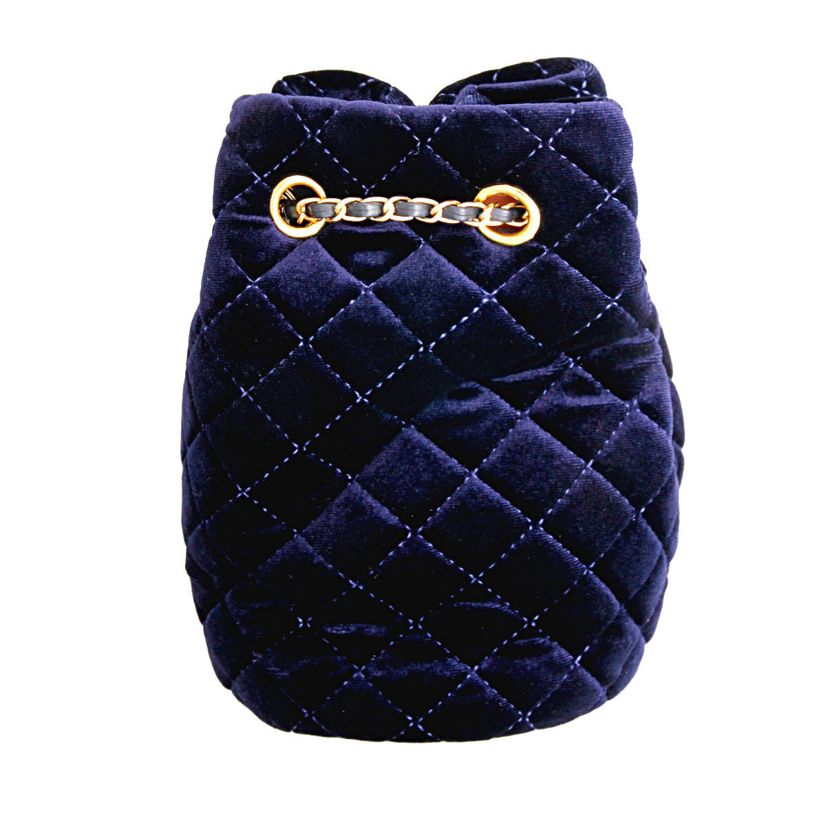 Navy Diamond Velvet Bucket Bag|8 x 6 x 6 inches - Premium Wholesale Fashion Accessories from Pinktown - Just $41! Shop now at chiquestyles