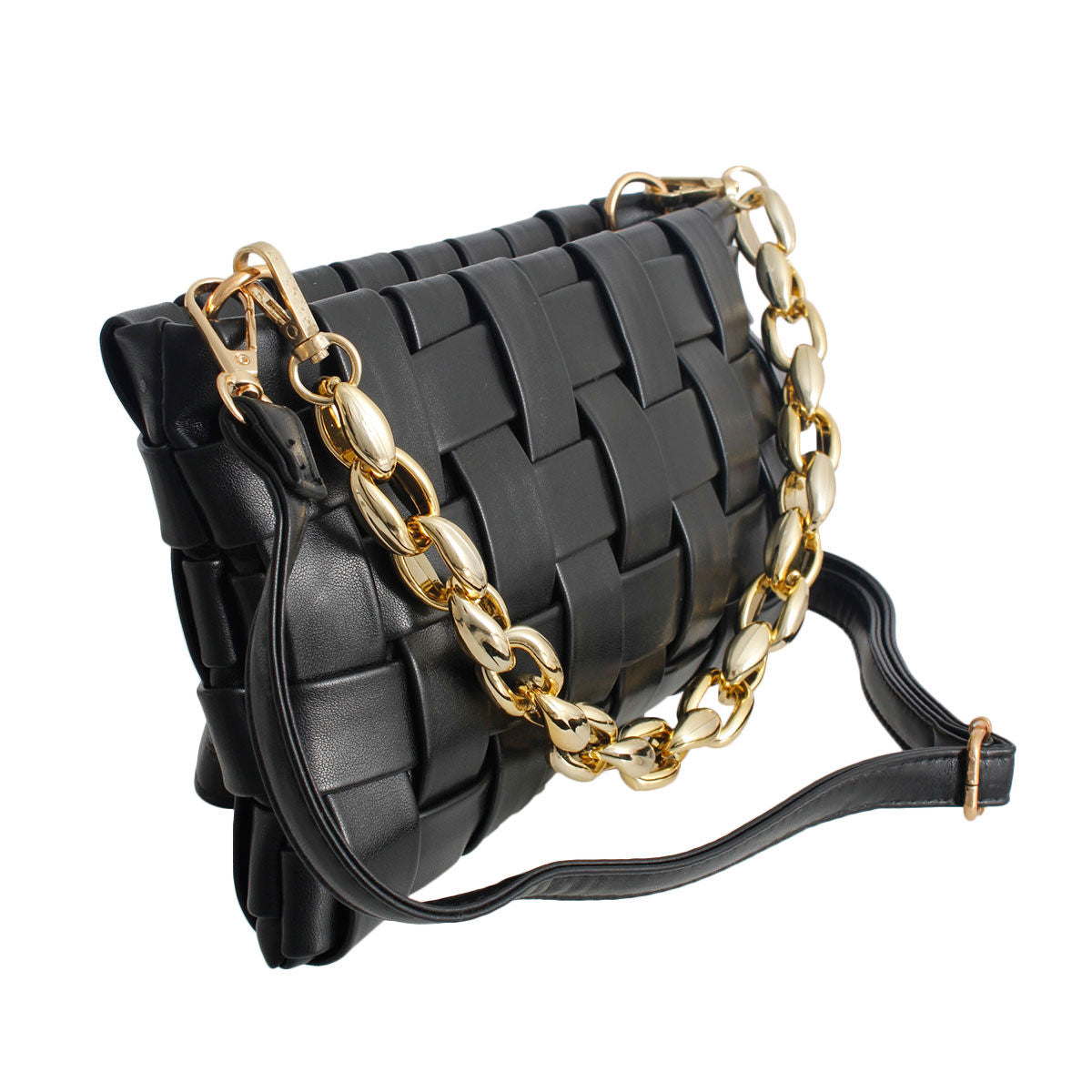Black Woven Clutch Crossbody Set|10.75 x 5.5 x 1.5 inches - Premium Wholesale Fashion Accessories from Pinktown - Just $44! Shop now at chiquestyles