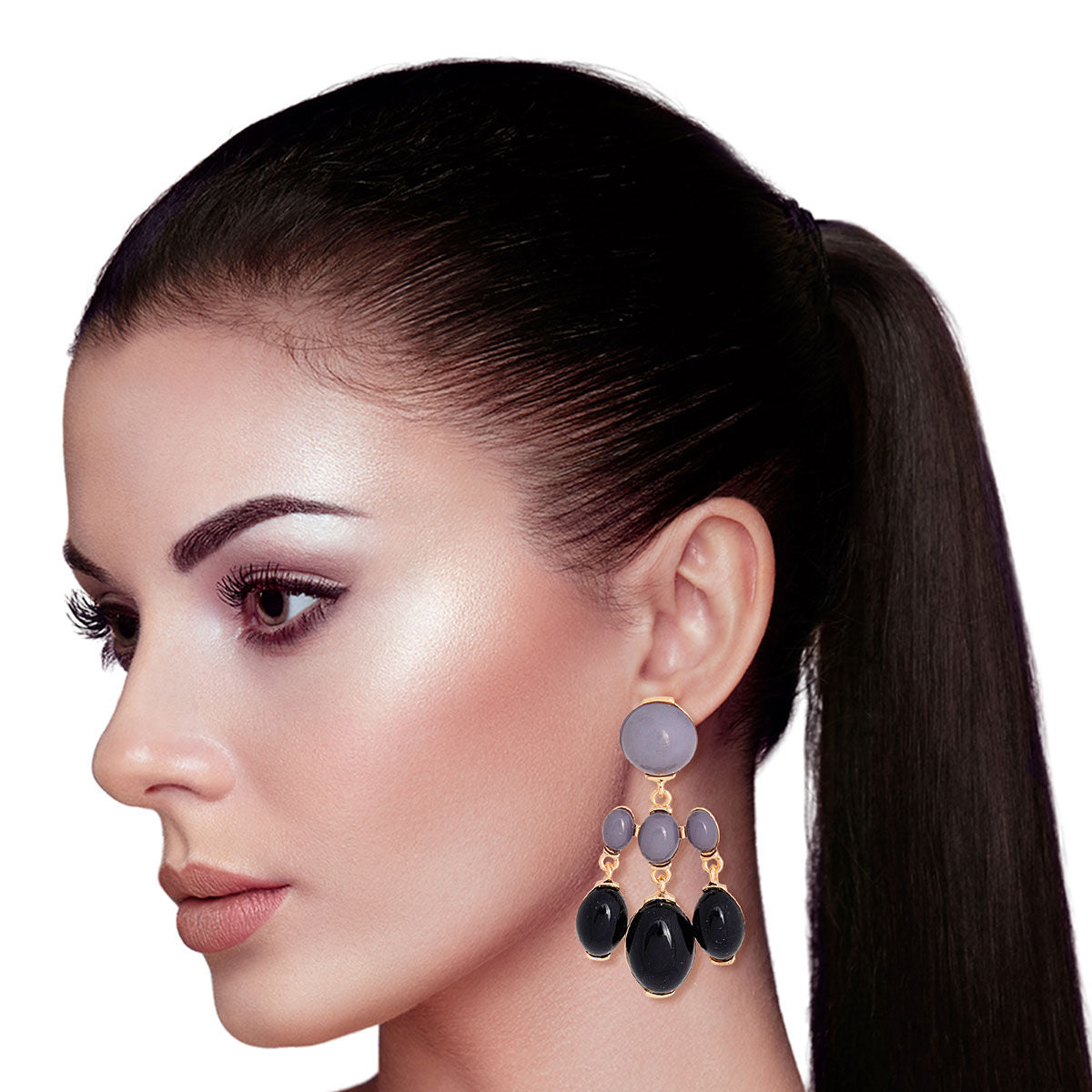 Black Resin Bead Drop Earrings|2.25 inches - Premium Wholesale Jewelry from Pinktown - Just $10! Shop now at chiquestyles