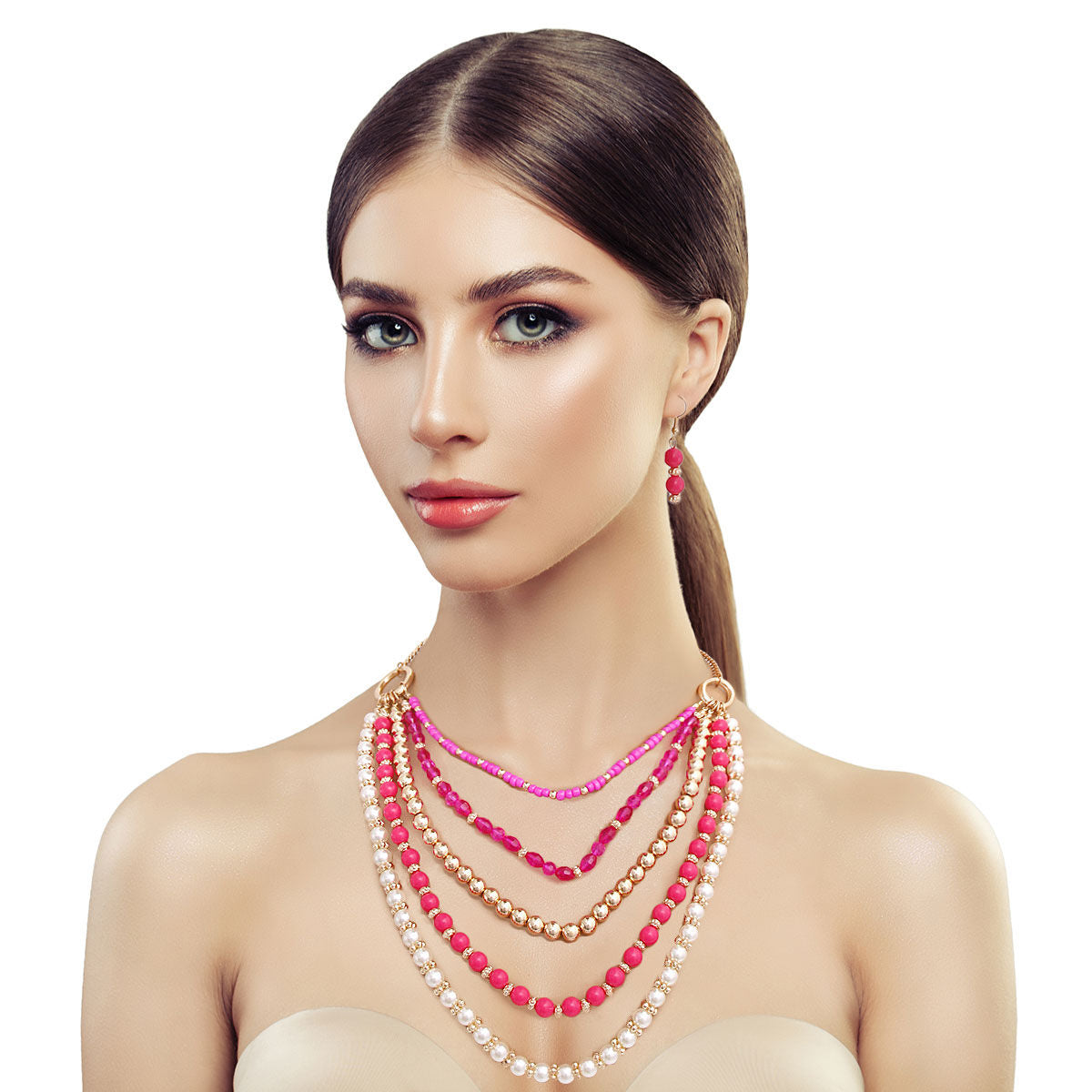 Beads Pearl Necklace Set|18 inches - Premium Wholesale Jewelry from Pinktown - Just $10! Shop now at chiquestyles