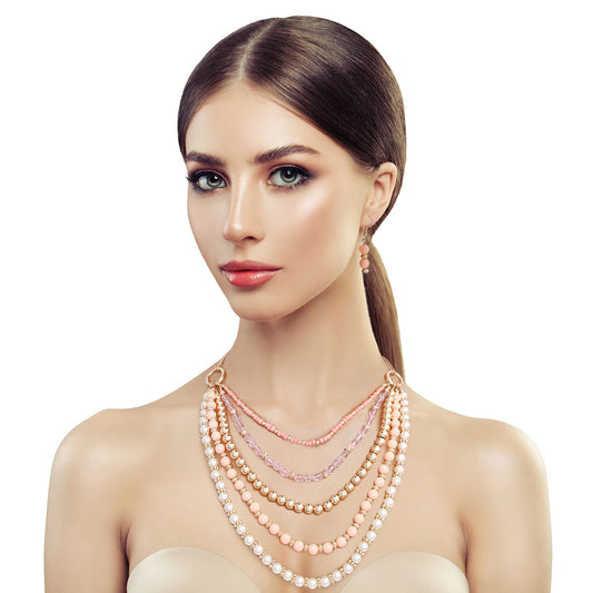 Beads Pearl Necklace Set|18 inches - Premium Wholesale Jewelry from Pinktown - Just $10! Shop now at chiquestyles