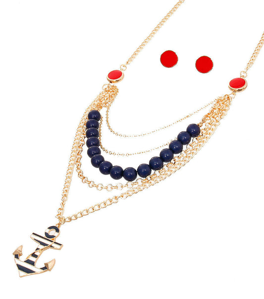 Sea Theme Necklace Set|18 inches - Premium Wholesale Jewelry from Pinktown - Just $10! Shop now at chiquestyles