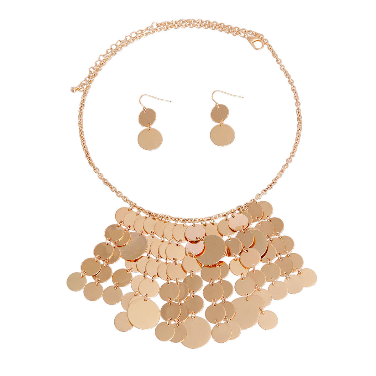 Gold Linked Disc Necklace|20.5 inches - Premium Wholesale Jewelry from Pinktown - Just $17! Shop now at chiquestyles
