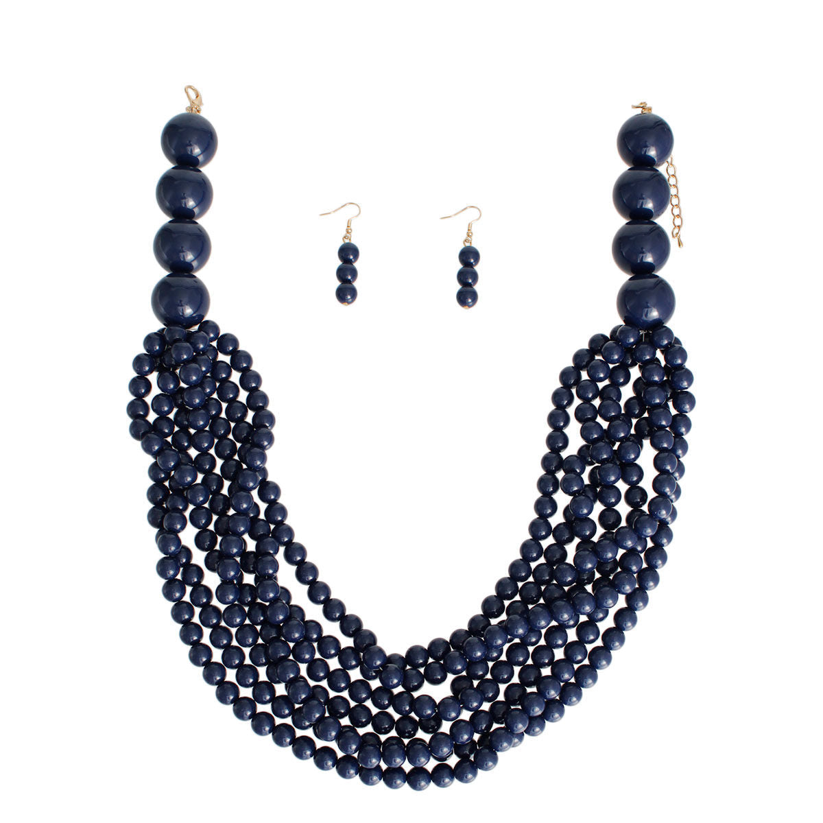 Navy Bubble Gum Bead Set|24 inches - Premium Wholesale Jewelry from Pinktown - Just $19! Shop now at chiquestyles