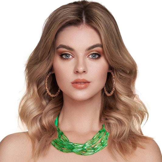 Green Glass Bead 5 Strand Set|19 inches - Premium Wholesale Jewelry from Pinktown - Just $16! Shop now at chiquestyles