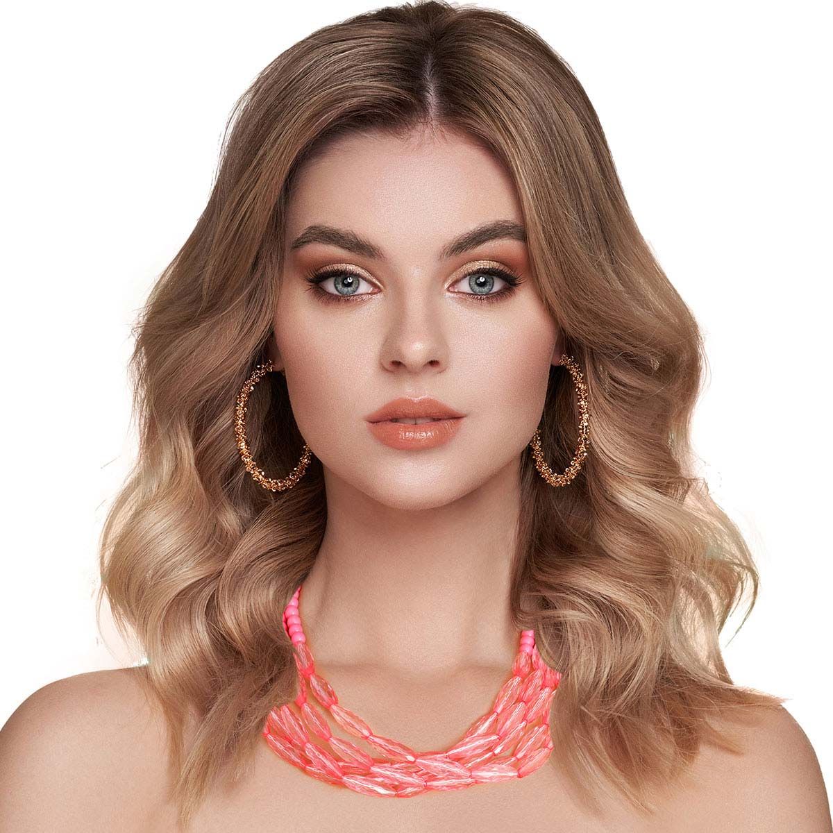 Pink Glass Bead 5 Strand Set|19 inches - Premium Wholesale Jewelry from Pinktown - Just $16! Shop now at chiquestyles