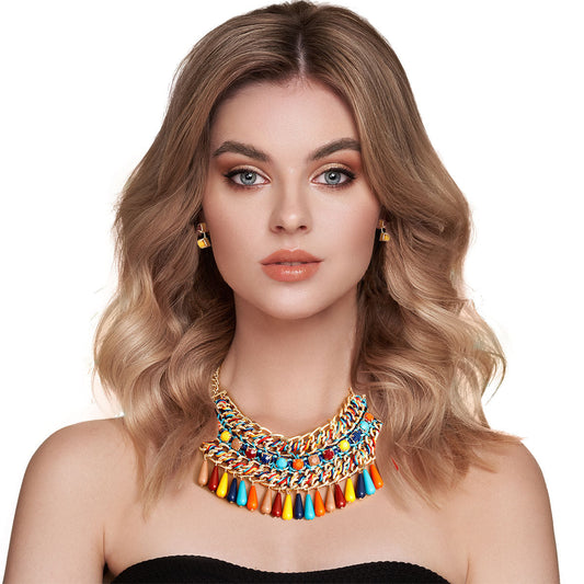 Multi Bead Boho Necklace|18.5 inches - Premium Wholesale Jewelry from Pinktown - Just $16! Shop now at chiquestyles