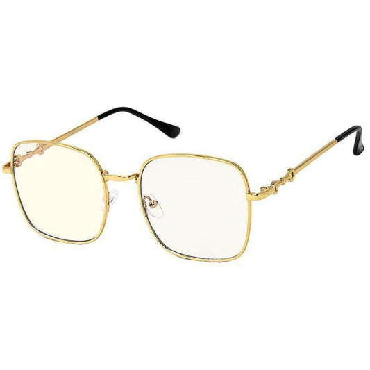 Gold Blue Light Square Glasses|5.15 x 2 inches - Premium Wholesale Fashion Accessories from Pinktown - Just $10! Shop now at chiquestyles