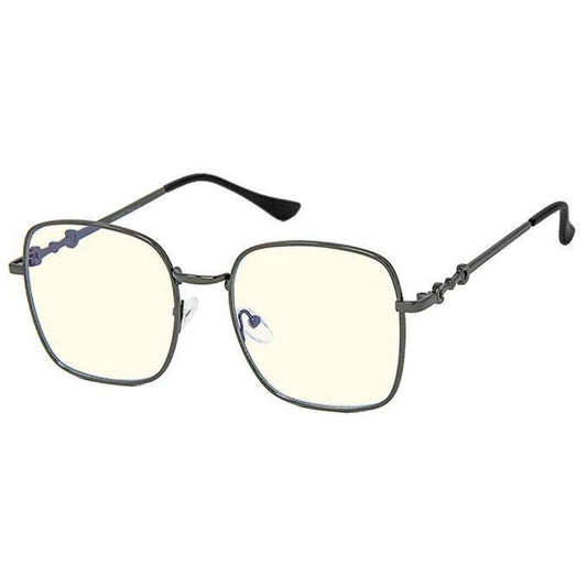 Hematite Blue Light Square Glasses|5.15 x 2 inches - Premium Wholesale Fashion Accessories from Pinktown - Just $10! Shop now at chiquestyles