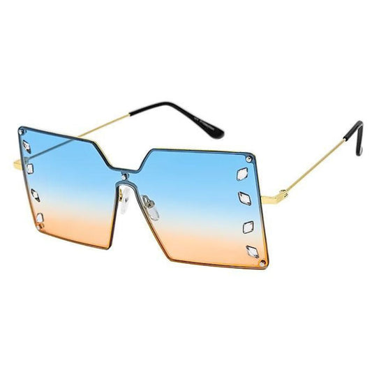 Blue Square Stone Sunglasses|5.5 x 2.25 inches - Premium Wholesale Fashion Accessories from Pinktown - Just $15! Shop now at chiquestyles