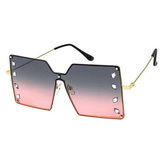 Purple Square Stone Sunglasses|5.5 x 2.25 inches - Premium Wholesale Fashion Accessories from Pinktown - Just $15! Shop now at chiquestyles