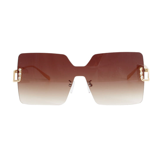 Brown One Piece Square Sunglasses|5.6 x 2.25 inches - Premium Wholesale Fashion Accessories from Pinktown - Just $15! Shop now at chiquestyles