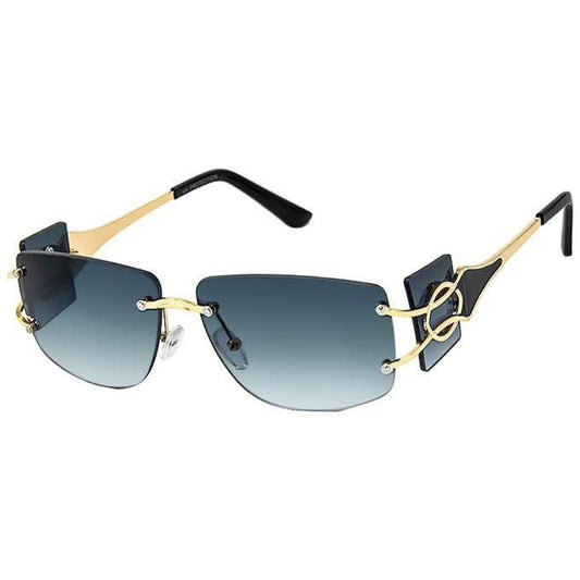 Black Rimless Temple Sunglasses|5.25 x 1.75 inches - Premium Wholesale Fashion Accessories from Pinktown - Just $17! Shop now at chiquestyles