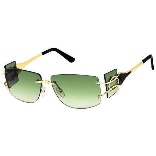 Green Rimless Temple Sunglasses|5.25 x 1.75 inches - Premium Wholesale Fashion Accessories from Pinktown - Just $17! Shop now at chiquestyles