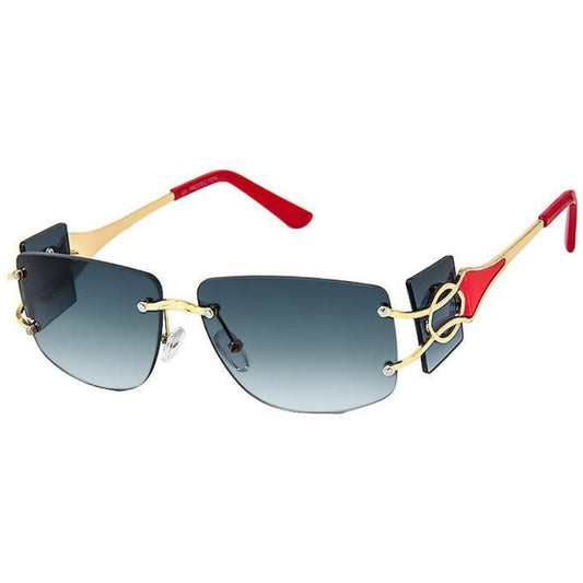 Red Rimless Temple Sunglasses|5.25 x 1.75 inches - Premium Wholesale Fashion Accessories from Pinktown - Just $17! Shop now at chiquestyles