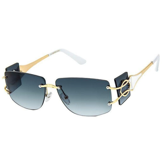 White Rimless Temple Sunglasses|5.25 x 1.75 inches - Premium Wholesale Fashion Accessories from Pinktown - Just $17! Shop now at chiquestyles