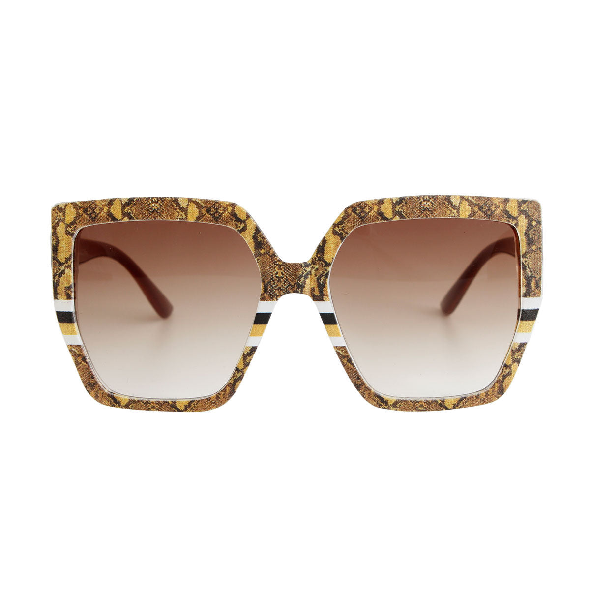 Brown Snake Square Sunglasses|5.75 x 2.5 inches - Premium Wholesale Fashion Accessories from Pinktown - Just $9! Shop now at chiquestyles