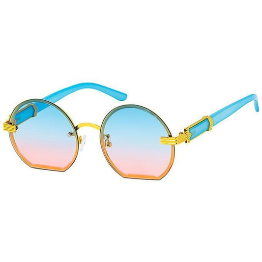 Blue Round Flat Sunglasses|5.5 x 2 inches - Premium Wholesale Fashion Accessories from Pinktown - Just $13! Shop now at chiquestyles