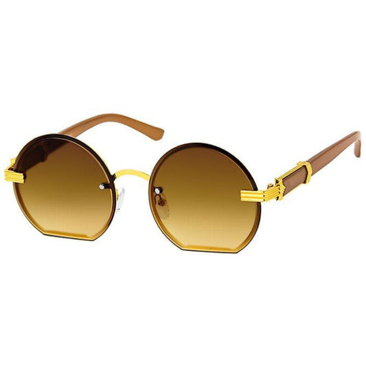 Brown Round Flat Sunglasses|5.5 x 2 inches - Premium Wholesale Fashion Accessories from Pinktown - Just $13! Shop now at chiquestyles