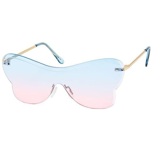 Blue One Piece Butterfly Sunglasses|5.75 x 2.25 inches - Premium Wholesale Fashion Accessories from Pinktown - Just $13! Shop now at chiquestyles