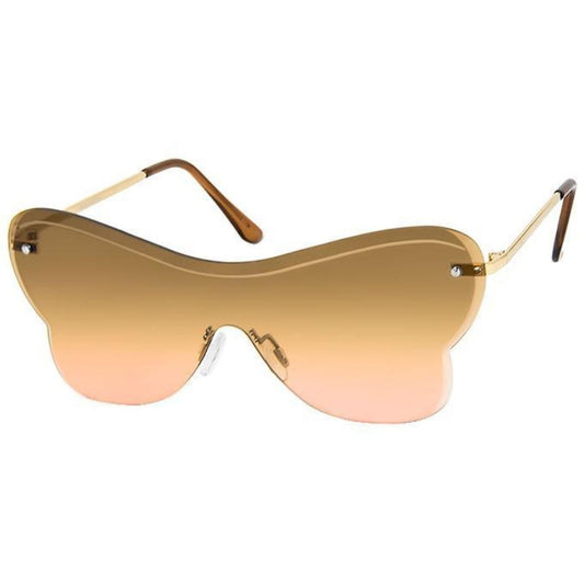 Brown One Piece Butterfly Sunglasses|5.75 x 2.25 inches - Premium Wholesale Fashion Accessories from Pinktown - Just $13! Shop now at chiquestyles