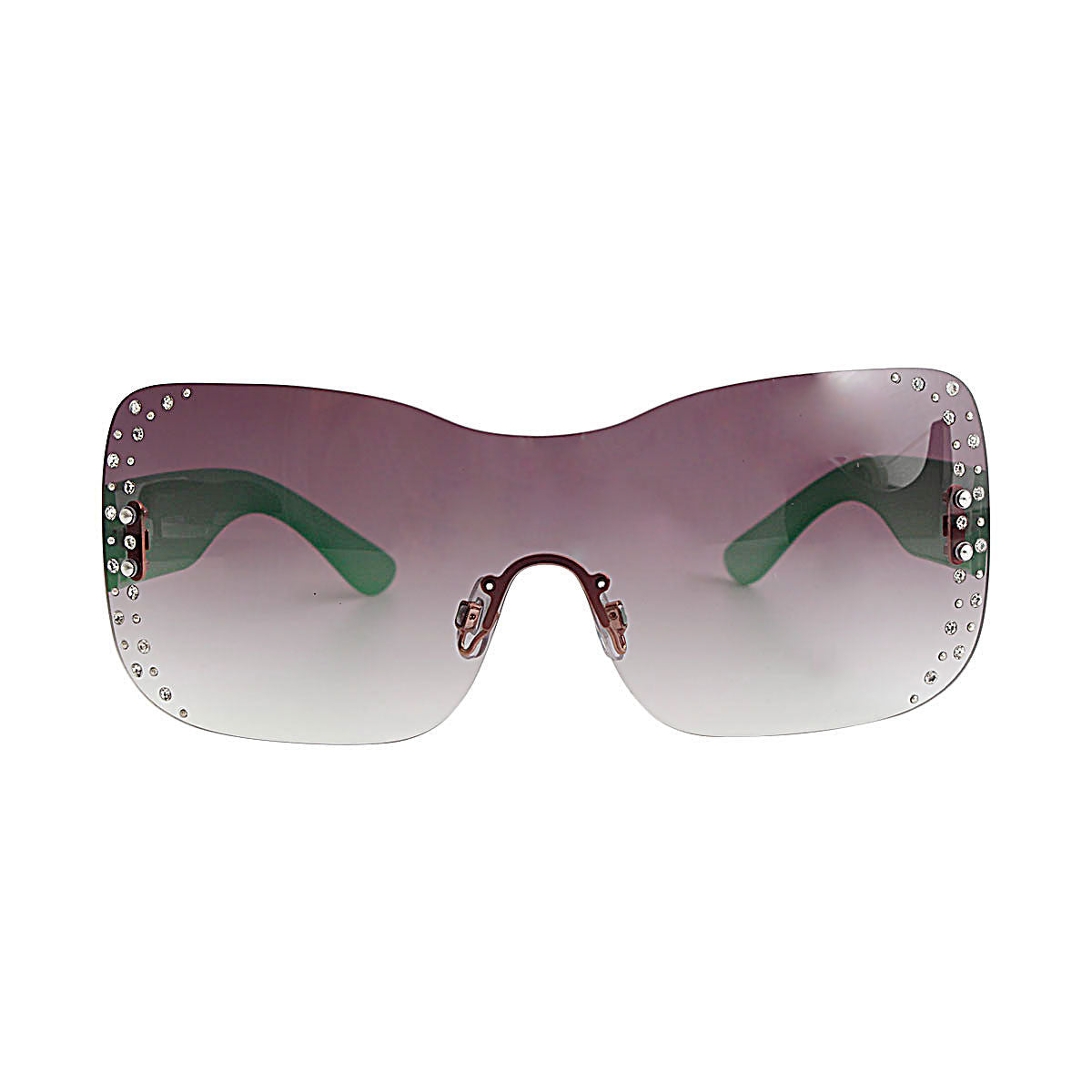 Green Rimless Butterfly Sunglasses|6.15 x 2.35 inches - Premium Wholesale Fashion Accessories from Pinktown - Just $16! Shop now at chiquestyles