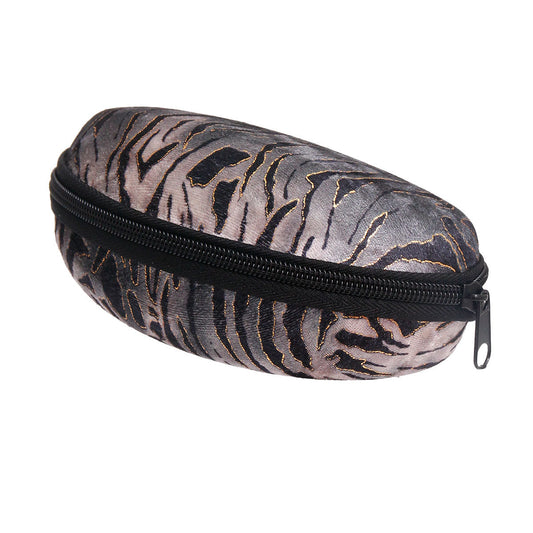Gray Tiger Stripe Fur Sunglass Case|6.5 x 3 x 2.25 inches - Premium Wholesale Fashion Accessories from Pinktown - Just $6! Shop now at chiquestyles