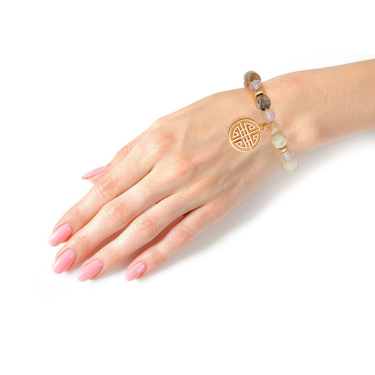 Four Blessings Multi Natural Stone Bracelet|Stretch to Fit - Premium Wholesale Jewelry from Pinktown - Just $7! Shop now at chiquestyles