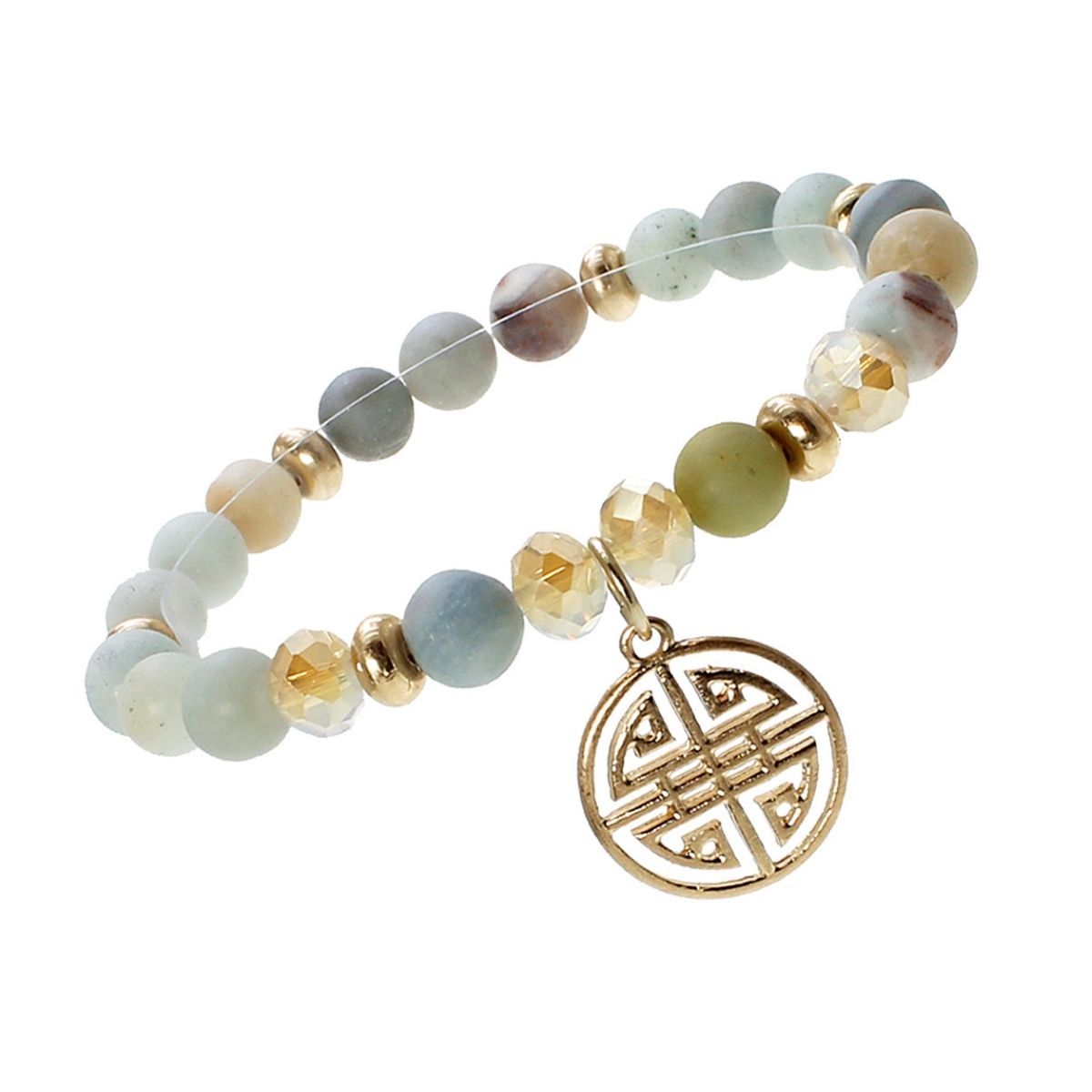 Four Blessings Multi Natural Stone Bracelet|Stretch to Fit - Premium Wholesale Jewelry from Pinktown - Just $7! Shop now at chiquestyles