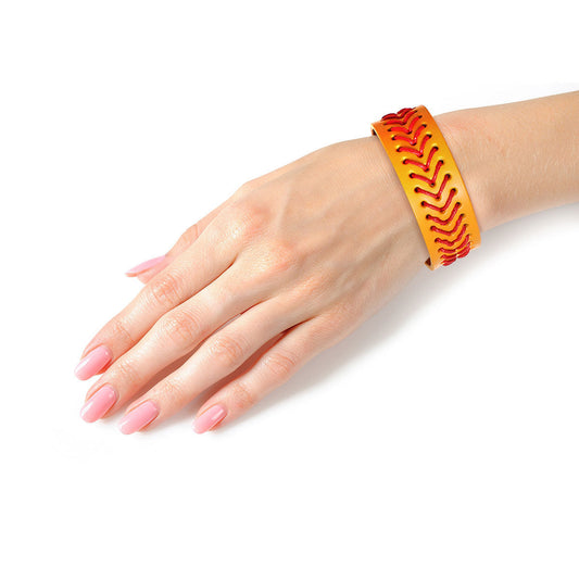 Mustard Yellow Softball Snap Bracelet|8.5 inches - Premium Wholesale Jewelry from Pinktown - Just $8! Shop now at chiquestyles