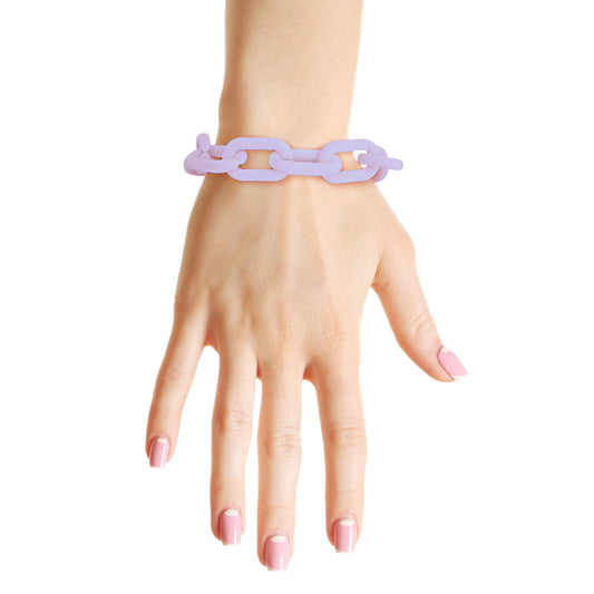 Lavender Rubber Coated Chain Bracelet|8 + 2 inches - Premium Wholesale Jewelry from Pinktown - Just $7! Shop now at chiquestyles