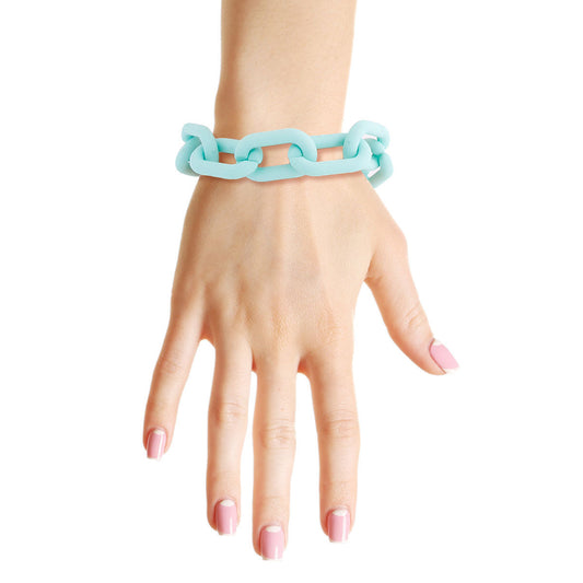 Mint Rubber Coated Chain Bracelet|8 + 2 inches - Premium Wholesale Jewelry from Pinktown - Just $7! Shop now at chiquestyles