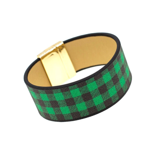Green Buffalo Plaid Bracelet|7.65 inches - Premium Wholesale Jewelry from Pinktown - Just $7! Shop now at chiquestyles